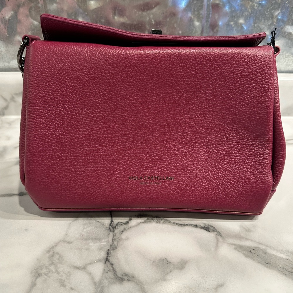 VIOLA CASTELLANI pink Made In Italy
Leather Triple Entry Satchel